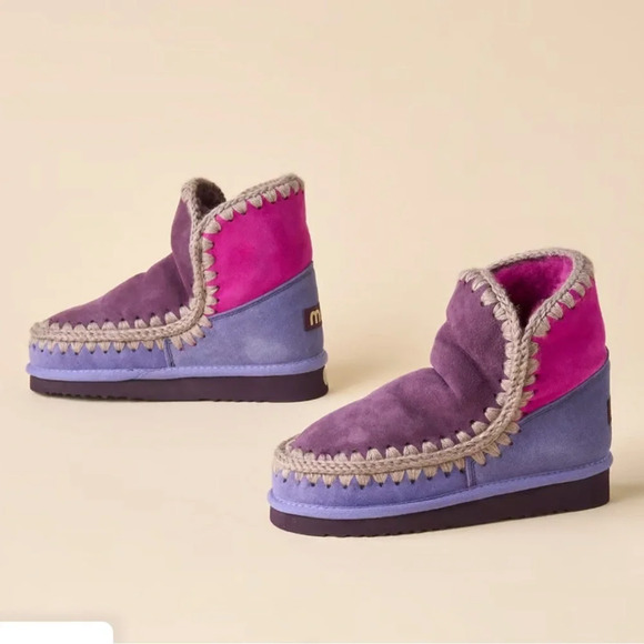 Sundance Shoes - mou mou Colorblock Eskimo Shearling Boots, Style MU.FW101066A, Size 37, New